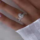 Stylishwe  3.5カラット エレガント ホワイトゴールド オーバルカット指輪セット