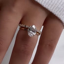 Stylishwe  2.8カラット オーバルカット スターリングシルバー 指輪セット