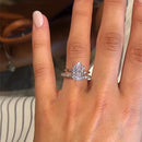 Stylishwe  2.8カラットエレガント  ホワイトゴールド ペアカット指輪セット