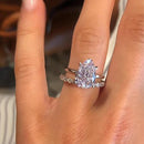 Stylishwe  2.8カラットエレガント  ホワイトゴールド ペアカット指輪セット