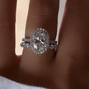 Stylishwe  3.0カラット  ホワイトゴールド オーバルカット指輪セット