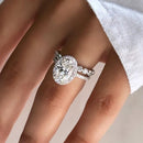 Stylishwe  3.0カラット  ホワイトゴールド オーバルカット指輪セット