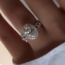 Stylishwe  3.0カラット  ホワイトゴールド オーバルカット指輪セット