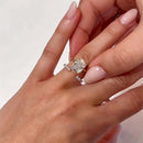 Stylishwe  3.5カラット オープンデザイン イエローゴールド クッションカット 指輪セット