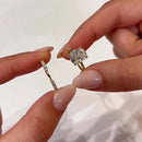 Stylishwe  3.5カラット オープンデザイン イエローゴールド クッションカット 指輪セット