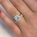 Stylishwe  3.0カラット  イエローゴールド クッションカット 指輪セット