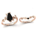 Stylishwe  2.5カラット ブラックストーン  コフィンカット指輪セット
