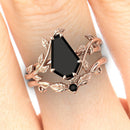 Stylishwe  2.5カラット ブラックストーン  コフィンカット指輪セット