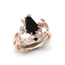 Stylishwe  2.5カラット ブラックストーン  コフィンカット指輪セット