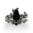 Stylishwe  2.5カラット ブラックストーン  コフィンカット指輪セット