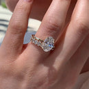 Stylishwe  3.5カラット オシャレ イエローゴールド オーバルカット 指輪セット