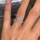 Stylishwe  3.5カラット 可愛くて上品 イエローゴールド クッションカット 指輪セット