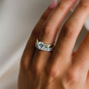 Stylishwe 4.5 carat white gold cushion cut ring set 