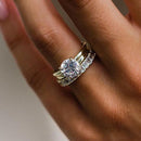 Stylishwe 4.5 carat white gold cushion cut ring set 