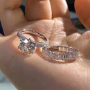 Stylishwe  2.5カラット ホワイトゴールド ラウンドカット 指輪セット