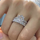 Stylishwe  2.5カラット ホワイトゴールド ラウンドカット 指輪セット