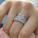 Stylishwe  2.5カラット ホワイトゴールド ラウンドカット 指輪セット