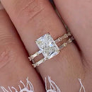 Stylishwe  3.0カラット  イエローゴールド ラディアントカット 指輪セット