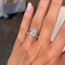 Stylishwe  7.0カラット ホワイトゴールド クッションカット 3PC指輪セット