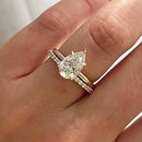 Stylishwe  3.5カラット  イエローゴールド ペアカット 指輪セット