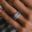 Stylishwe  3.5カラット ホワイトゴールド オーバルカット 3PC指輪セット