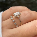 Stylishwe  3.0カラット  イエローゴールド エメラルドカット 指輪セット