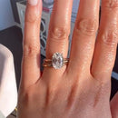 Stylishwe  3.5カラット  イエローゴールド オーバルカット 3PC指輪セット