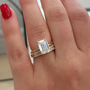 Stylishwe  3.5カラット  イエローゴールド エメラルドカット 指輪セット