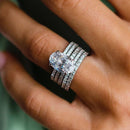 Stylishwe  3.5カラット  豪華 ホワイトゴールド オーバルカット 5PC 指輪セット