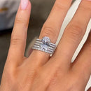 Stylishwe  3.5カラット  豪華 ホワイトゴールド オーバルカット 5PC 指輪セット