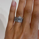 Stylishwe  3.5カラット  豪華 ホワイトゴールド オーバルカット 5PC 指輪セット