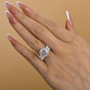 Stylishwe  3.0カラット  ホワイトゴールド ラウンドカット指輪セット