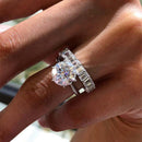 Stylishwe  2.0カラット ホワイトゴールド ラウンドカット 指輪セット