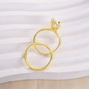 Stylishwe  3.5カラット  エレガント イエローゴールド ペアカット 指輪セット