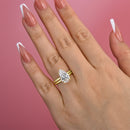 Stylishwe  3.5カラット  エレガント イエローゴールド ペアカット 指輪セット