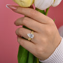 Stylishwe  3.5カラット  エレガント イエローゴールド ペアカット 指輪セット