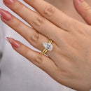 Stylishwe  3.5カラット  エレガント イエローゴールド ペアカット 指輪セット