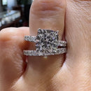 Stylishwe  4.5カラット ホワイトゴールド クッションカット 指輪セット