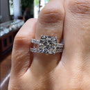 Stylishwe  4.5カラット ホワイトゴールド クッションカット 指輪セット