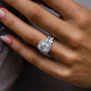 Stylishwe  4.0カラット  ホワイトゴールド クッションカット指輪セット