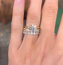 Stylishwe  2.0カラット  イエローゴールド ラウンドカット 3PC 指輪セット