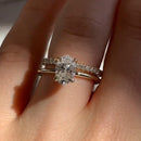 Stylishwe  1.5カラット  イエローゴールド オーバルカット 指輪セット