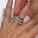 Stylishwe  3.5カラット  イエローゴールド クッションカット 4PC指輪セット