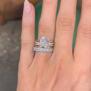 Stylishwe  3.5カラット  イエローゴールド クッションカット 4PC指輪セット