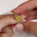 Stylishwe 3.3カラット  イエローストーン ラディアントカット セットリング