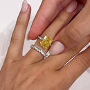 Stylishwe 3.3カラット  イエローストーン ラディアントカット セットリング