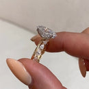 Stylishwe  4.0カラット イエローゴールド オーバルカット  指輪セット