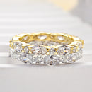 Stylishwe 4.0カラットホワイトゴールド オーバルカット  結婚指輪セット