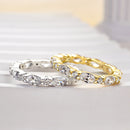 Stylishwe 4.0カラットホワイトゴールド オーバルカット  結婚指輪セット