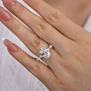 Stylishwe 4.0 Carat Two Tone Yellow Gold Oval Cut Engagement Ring 